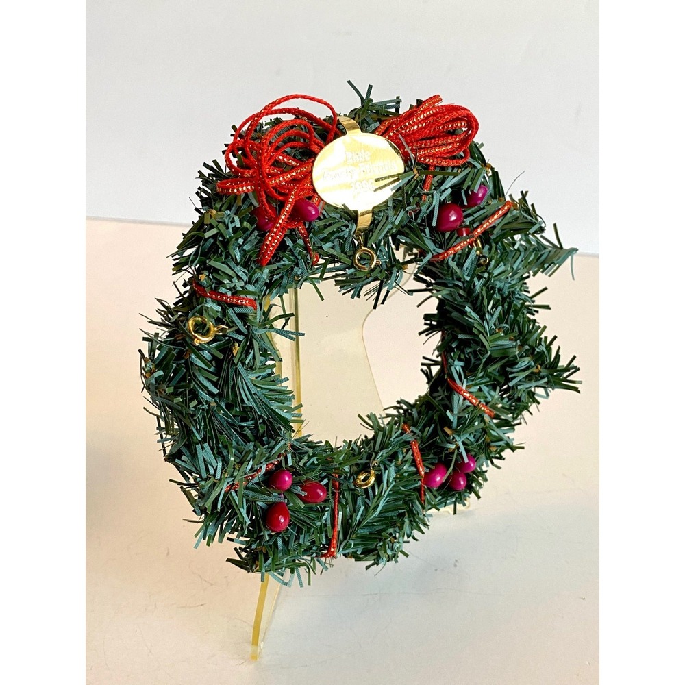 Hallmark 1990 Little Frosty Friends Memory Wreath Miniature Ornament Stand Box - Picture 10 of 10
